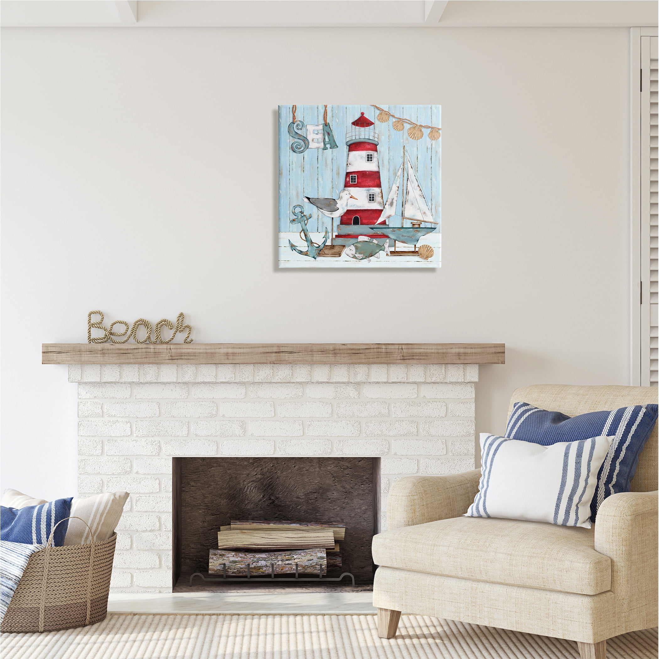 Stupell Industries Rustic Maritime Still Life Animals & Insects Painting Gallery Wrapped Canvas Print Wall Art, 24 x 24