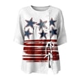 thumbnail image 4 of DHFJKG 4Th Of July Shirts For Women Linen Half Sleeve Lace Up T Shirt Independence Day Loose Fit Trendy Tops, 4 of 4