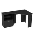 thumbnail image 2 of HomCom Computer Desk with Printer Cabinet L-Shaped Wood Corner Table Desk Workstation PC Gaming Laptop Desk Home Office Study Small Space, 2 of 9