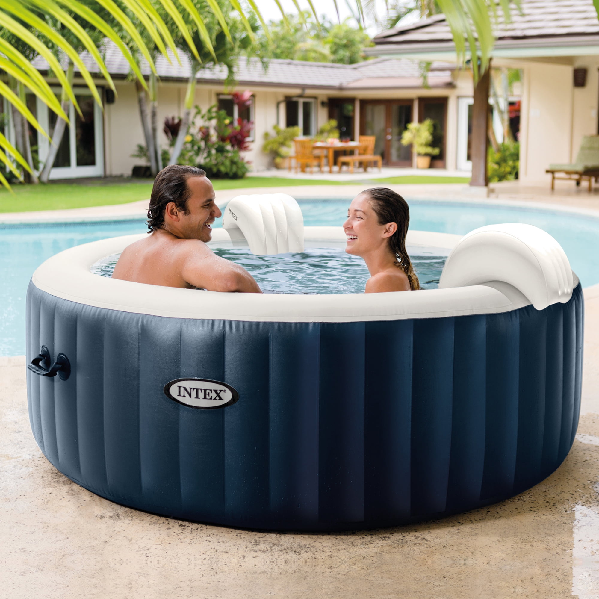INTEX PureSpa Plus Portable Inflatable Spa & Attachable Snack Tray (4 Pack)