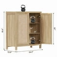 thumbnail image 4 of Surmoby 34.3" Rattan Sideboard Buffet Cabinet Set of 3,Boho Sideboard Storage Cabinet with Doors Farmhouse Kitchen Buffet Credenza, Liquor Cabinet Accent Cabinet,Light Oak, 4 of 7