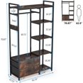 thumbnail image 4 of Tribesigns Freestanding Closet Organizer with Hanging Rod, Shelves and 2 Fabric Drawers, Heavy Duty Garment Rack, Rustic Brown, 4 of 10