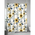 thumbnail image 5 of Shower Curtains Waterflowers Sunflowers Bath Curtain Yellow Flowers Waterproof Bathroom Shower Curtain Set with Hooks Decoration 36 x 72 Inches, 5 of 7