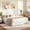 White, variant on Einfach Full Size Bed Frame, Upholstered Platform Bed with Height Adjustable Headboard, Easy Assembly, Noise-Free, White