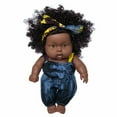thumbnail image 2 of Wuztai Black Baby Doll 8-Inch Cute Curly Hair, Realistic Vinyl Baby Toysfor Art Collection, Reborn Doll for Photography Props, 2 of 7