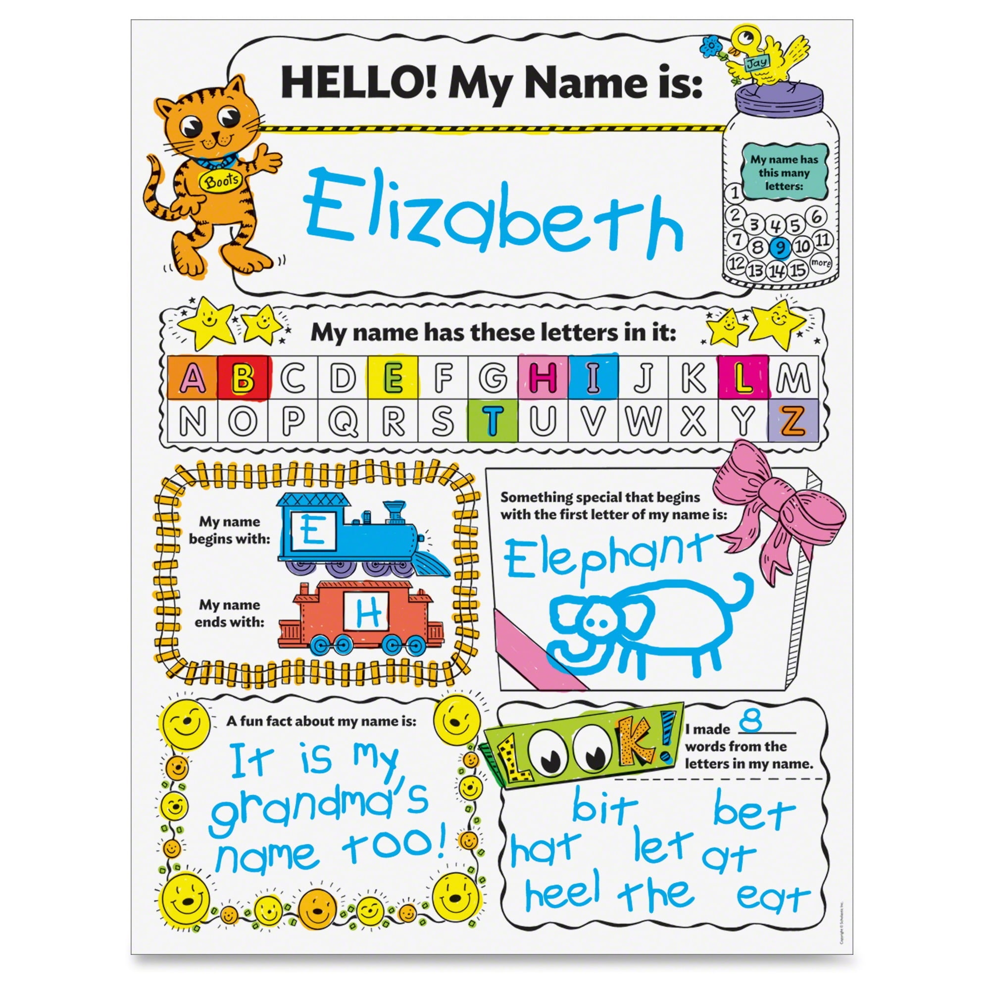 Scholastic Personal Poster Set: My Name Education Printed Book By Liza ...