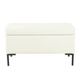 thumbnail image 3 of Ray Storage Bench Ottoman, Cream White Boucle, Metal Legs, 32 Inch, 3 of 5
