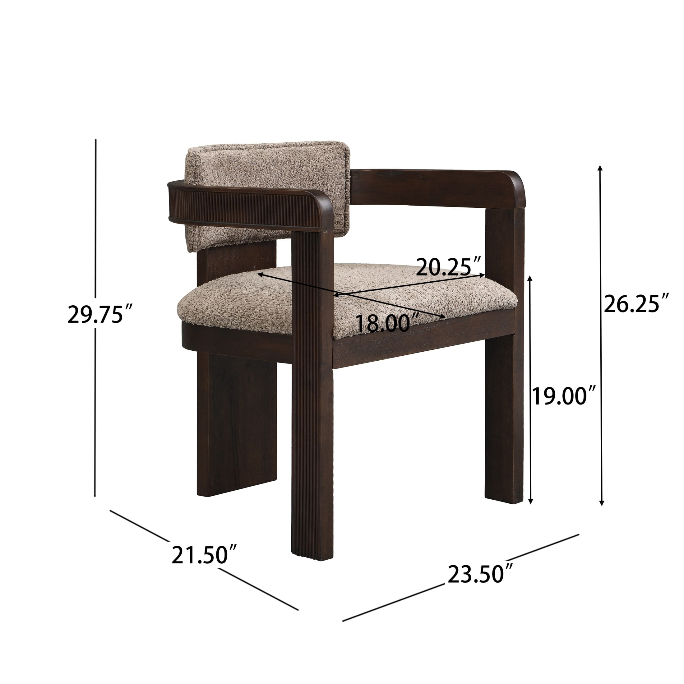 Christopher Knight Home Modern Upholstered Dining Chairs with Curved U-Back, Espresso+Taupe, Set of 4