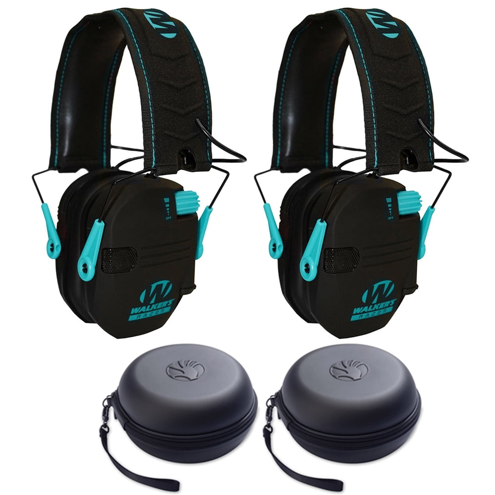 Walkers Razor Series Slim Lo Profile Ear Muffs Hearing Protection Teal