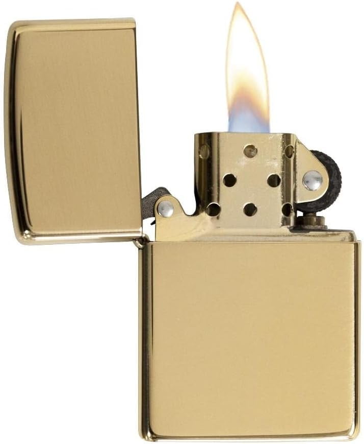 Zippo Lighter - Personalized Custom Message Engrave on Brass Zippo Lighter (High Polish) 254B