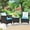 Blue, variant on Chateauy 3 Pieces Comfort Ergonomic Rattan Patio Chat Set Outdoor Furniture for Deck Balcony Lawn