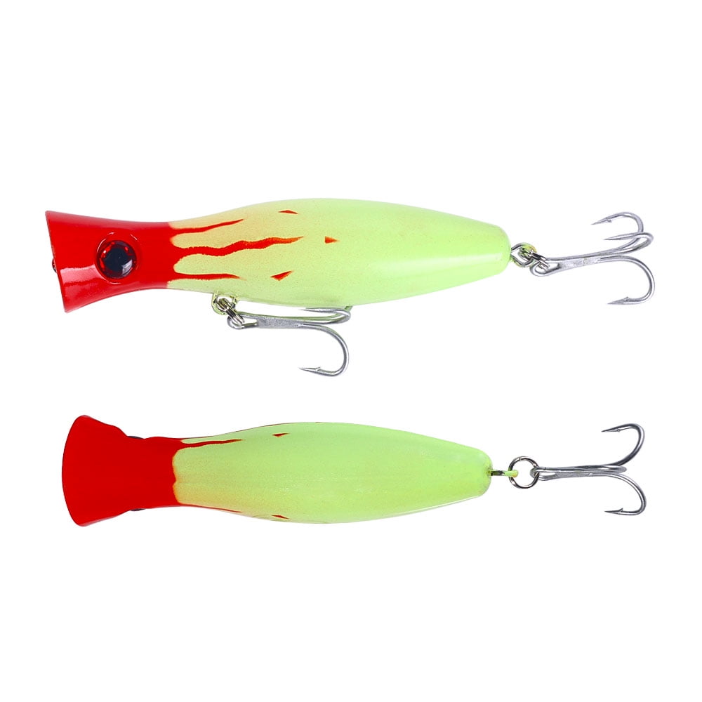 HENGJIA Popper Fishing Lure, 9Pack Large Topwater Poppers Lures Treble Hooks Surf Fishing Lures for ‎Bass, Walleye, Trout, Tuna, Striped Bass Popper Fishing Plugs Offshore, 5.12in/1.52oz