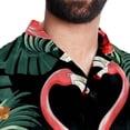 thumbnail image 5 of Flamingo Tropical Rainforest Men's Casual Printed Button Down Short Sleeve Summer Beach Shirt, Unisex, 5 of 6