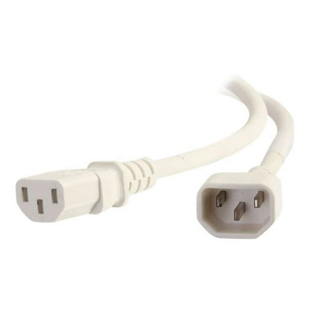 C2G 17485 18 AWG Power Cord - C14 to C13, White (2 Feet, 0.60 Meters)