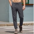 thumbnail image 2 of Yifymode Men's Athletic Pants with Zipper Pockets Stretch Workout Sweatpants Lightweight Running Joggers for Men,Dark Gray M, 2 of 6