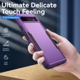 thumbnail image 4 of Feishell Case Fit for Google Pixel 6a 6.1 inch,Military Grade Shockproof Protection Hybrid Armor Double Layer Hard PC + Soft TPU Drop Resistant Anti-Fingerprint Phone Cover,Purple+Black, 4 of 6