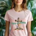 thumbnail image 5 of God Is Good All the Time Christian Graphic T-Shirt with Cross, CarolinaBlue, Size M, 5 of 6