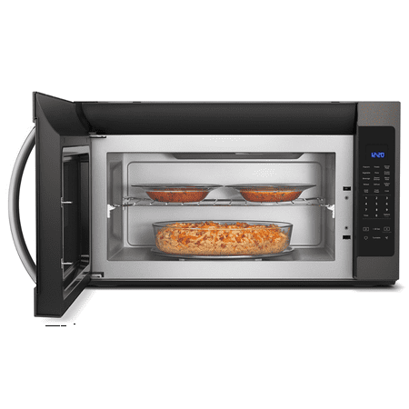 Whirlpool - 2.1 Cu. Ft. Over-the-Range Microwave with Sensor Cooking - Black stainless steel