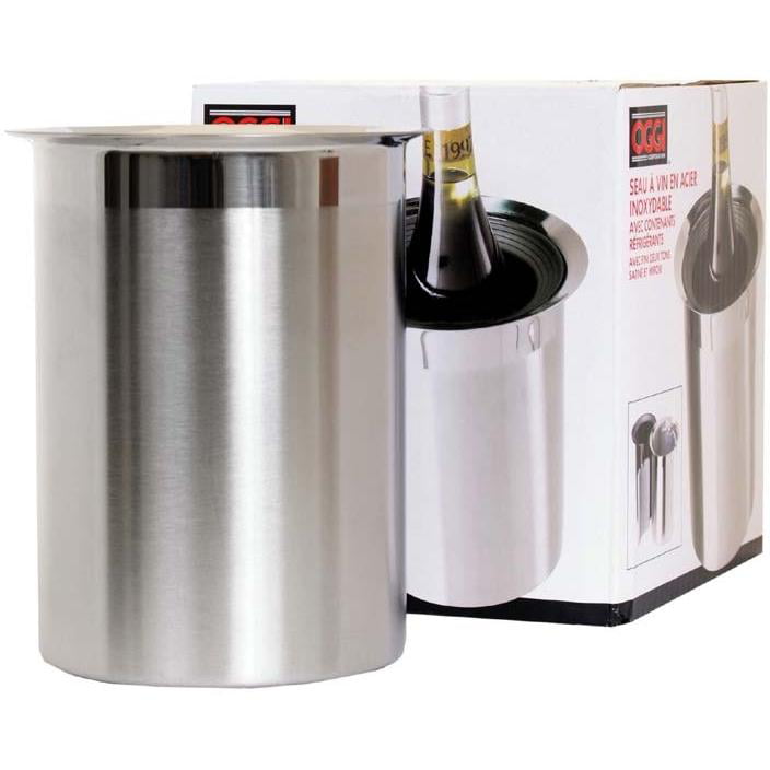 Oggi Corporation 7040 Stainless Steel Wine Cooler With Removable Freezer  Insert