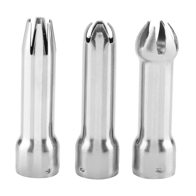 Piping Tips, Cake Decorating Tips Set 3pcs/ Set Stainless Steel Durable Safe Cream Nozzle Cake Decoration Baking Tool