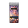 thumbnail image 2 of Ambesonne Blue Fitted Sheet & Pillow Sham Set, Reflections on Water View, Queen, Blue, 2 of 3