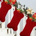 thumbnail image 5 of Dog Christmas Stocking, 16 Inch Large Double Side Knitted Christmas Stocking for Dogs, Bone Shaped Hanging Dog Stocking for Dogs Pets (Red), 5 of 14