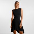 thumbnail image 3 of Women’s Sleeveless A-Line High Low Hem Dress Elegant Fit and Flare Cocktail Party Graduation Dress, 3 of 8