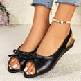 thumbnail image 4 of Xdegoge Womens Slip On Flats Peep Toe Elegant Ruched Gathered Knot Detail Smooth Upper Dressy Casual Office Daily Comfort Summer Walking Footwear, 4 of 9