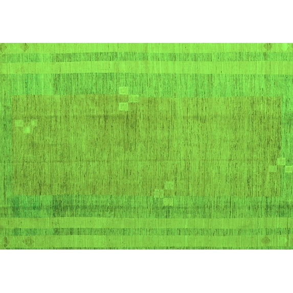 Ahgly Company Indoor Rectangle Abstract Green Modern Area Rugs, 6' x 9'