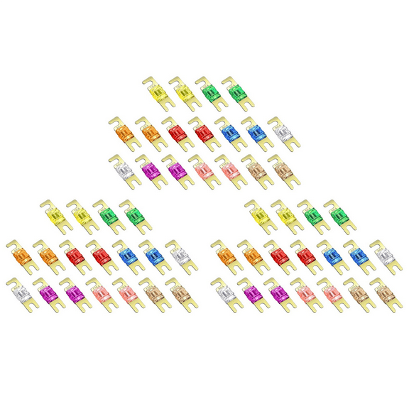 54 Pieces Mini ANL Fuse, Plated ANL Fuse Pack (20A, 30A, 40A, 50A, 60A, 80A, 100A, 125A, 150A) for Automotive Marine,54 x ANL Fuse