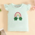 thumbnail image 4 of TOWED22 Toddler Baby Girl Summer Outfits Ruffle Short Sleeve Floral Print Tops Daisy Shorts Cute 2Pcs Toddler Baby Clothes(Green,18-24 M), 4 of 9