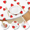 thumbnail image 4 of Red Strawberry Plants Fruit White Pattern Round Fitted Tablecloth with Elastic Edge,Dining Table Cover Waterproof,Outdoor Round Tablecloth for Camping,Dining,Indoor and Outdoor, 4 of 7