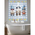 thumbnail image 5 of Summer Nautical Sheer Curtains 2 Panels Set Cute Gnomes Crab Cartoon Rudder Starfish Blue Plaid Sheer Window Curtains Light Filtering Rod Pocket Voile Drapes for Bedroom Living Room 52"x63", 5 of 8