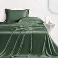 thumbnail image 4 of LINENWALAS Twin Sheet Sets, Cooling Sheets, Rayon Derived from Bamboo, Deep Pocket Up to 16", Breathable & Soft Bed Sheets, Luxury Silky Bedding Sheets (Twin, Avocado Green), 4 of 9