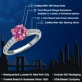 thumbnail image 2 of Gem Stone King 925 Silver and 10K Rose Gold Pink Moissanite and Lab Grown Diamond Engagement Ring for Women | 1.40 Cttw | Round 7MM | Gemstone Birthstone | Size 8, 2 of 6