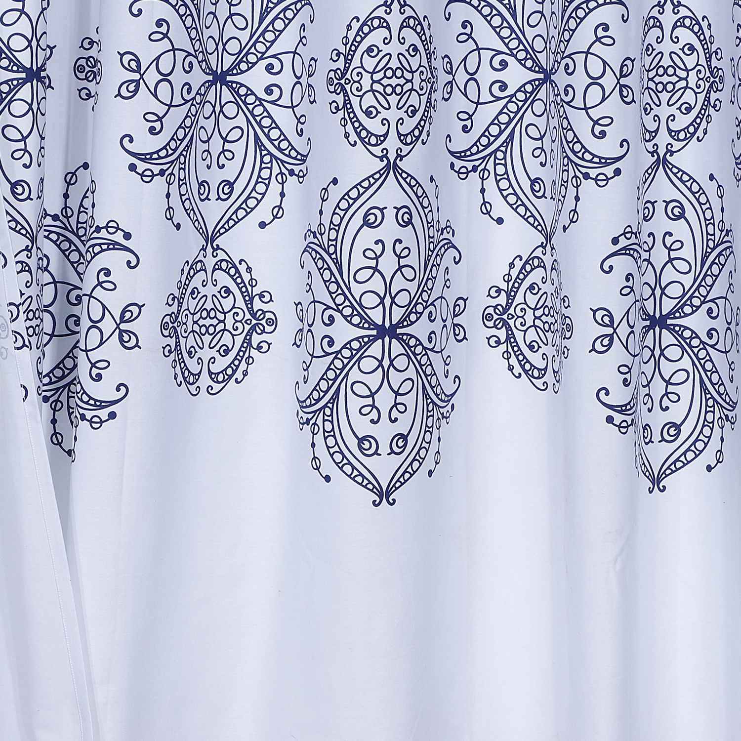 Dainty Home Royale Navy 100% Cotton Damask Design Shower Curtain 70" x 72"