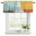 thumbnail image 2 of Teal Yellow Valances for Windows, Orange Oil Painting Modern Abstract Geometric Light Filtering Kitchen Curtains, Rod Pocket Window Valance Curtains for Living Room Bedroom, 60" W x 18" L, 2 Panels, 2 of 9