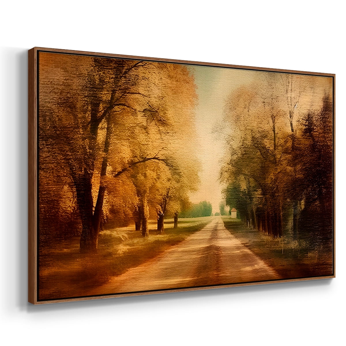 Vintage Landscape-CCXXXII By Wexford Home Framed in Walnut Wood Gallery Wrapped Canvas 25 in. x 37 in.