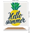 thumbnail image 2 of GZHJMY Square Drink Coasters 2 Pcs Bright Summer with Pineapple Absorbent Ceramic Coffee Coasters for Drinks with Cork Base Housewarming Gift for Home Decor, 2 of 6