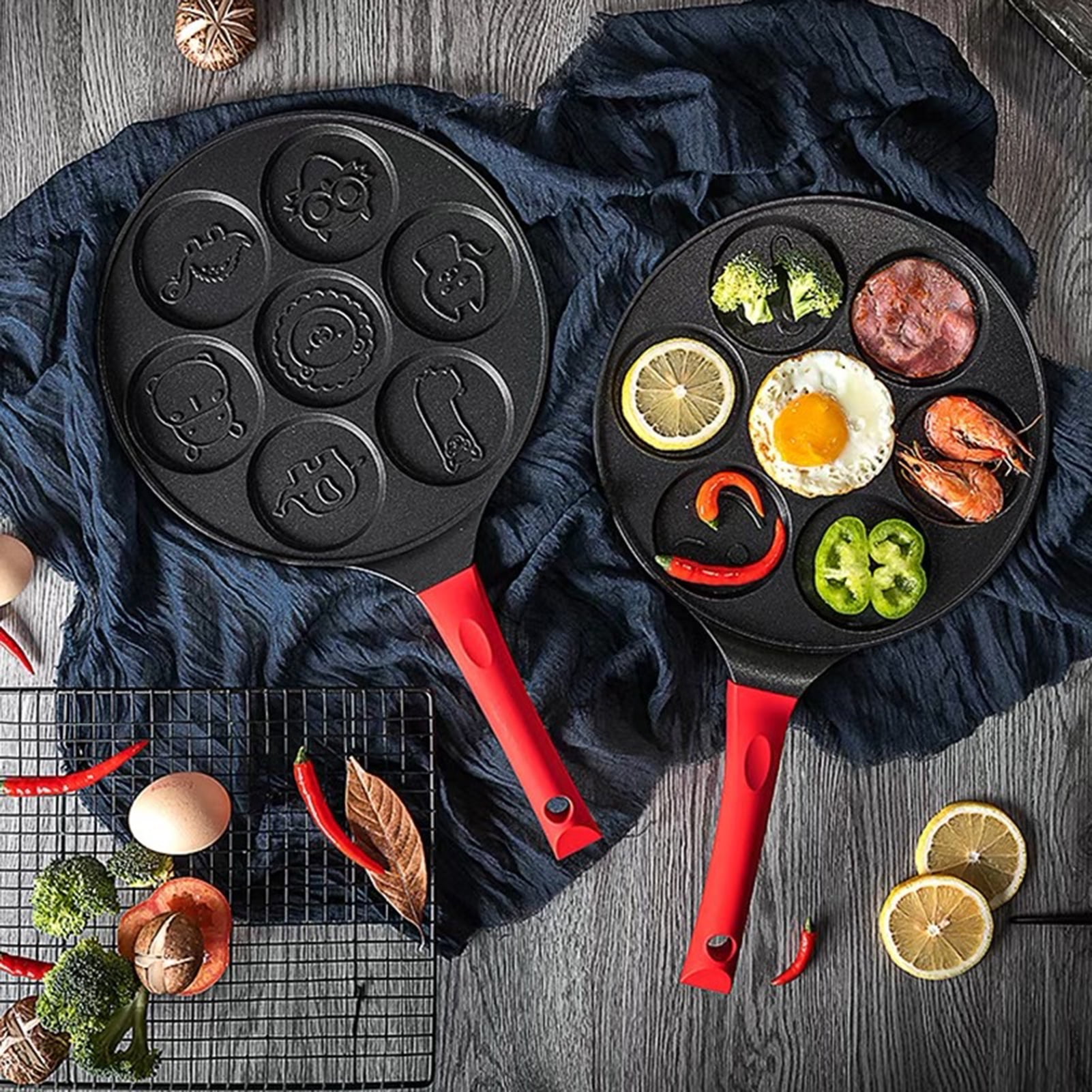 Pancake Pan with Handle 7 Animal Molds Pancake Maker Pan for Kids€