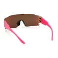 thumbnail image 4 of Mens Oversized Wrap Sport Color Mirror Shield Futuristic Sunglasses Pink - Pink Mirror, 4 of 4