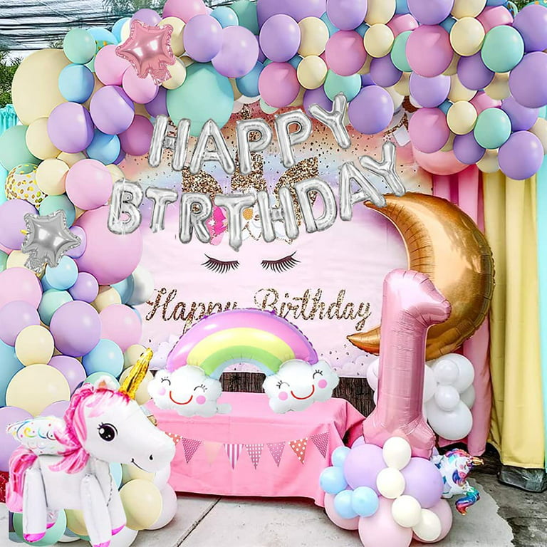 Pastel Birthday Decorations for Girls Women Macaron Party Supplies