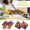 thumbnail image 5 of Sikiie Oil Paintings of Elephants Oven Mitts and Pot Holders, Silicone Oven Gloves, Heat Resistant Oven Mitts 4Pcs Set, 5 of 6