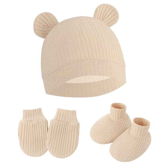 Misright No Scratch Mittens Socks Nursery Hat Baby Mittens Cotton Gloves Hat