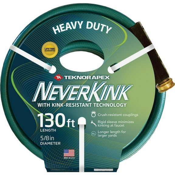 Teknor Apex Neverkink Garden Hose Heavy Duty - Tangle Proof - 130 Ft.
