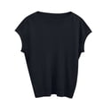 thumbnail image 5 of Summer Fall Short Sleeve Sweater for Women 2026 Crew Neck Work Knit Ribbed Shirts Basic Crochet Top 2026 Summer Solid Color Outfits,Black L, 5 of 5