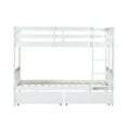 thumbnail image 3 of Bellemave Bunk Bed Twin Over Twin with Storage, Solid Wood Bunk Bed Frame with 2 Drawers, Twin Bunk Beds Built-in Ladder for Bedroom  (White), 3 of 8