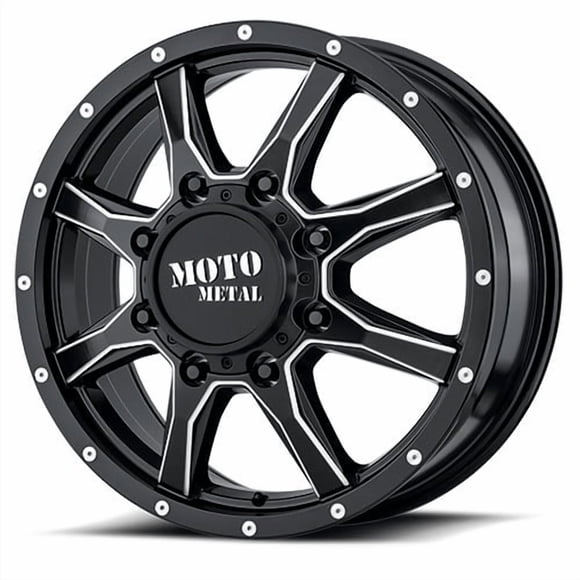 Moto Metal Roues MO995208827127 MO995; Diamètre 20 Pouces x Largeur 8.25 Pouces; 8 x 200 Millimètres/8 x 7.87 Pouces Motif à Boulons; Canne de Siège Conique à 60 Degrés; Décalage de 127 Millimètres
