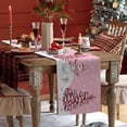 thumbnail image 4 of Christmas table runner pink Christmas snowman theme pink 33*183cm, 4 of 8
