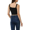 thumbnail image 3 of INSPIRE CHIC Women's Sleeveless Spaghetti Strap Zip Up Cami Tank Crop Top, 3 of 5